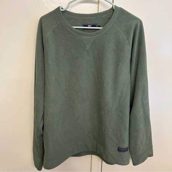 Vineyard Vines Harbor Fleece Men's Green Crewneck Sweater Size L - Picture 1 of 8